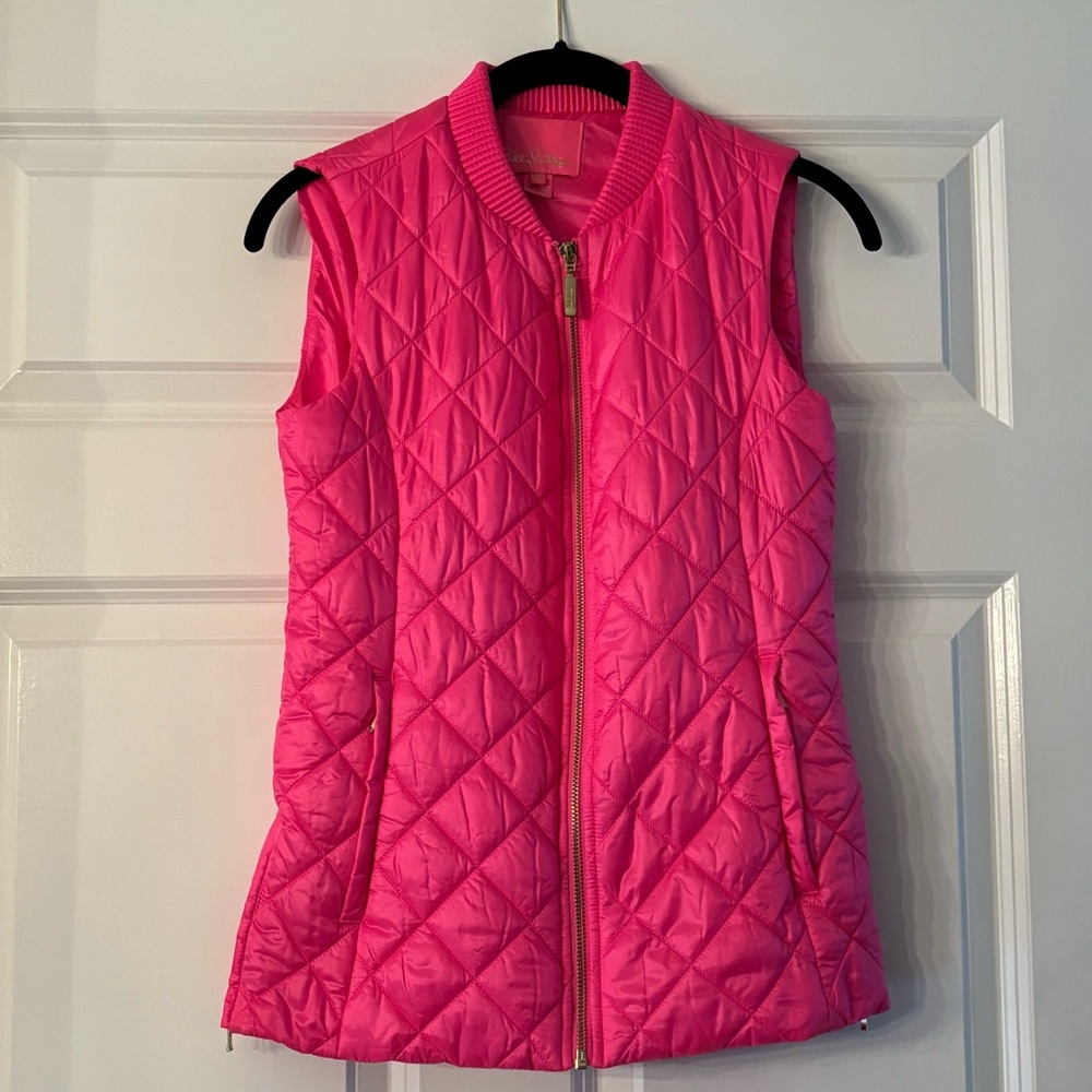 Lilly Pulitzer Vibrant Pink Quilted Vest